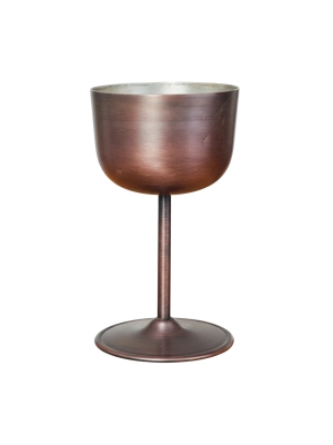 Hand-Crafted Solid Copper Goblet Oxidized