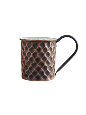 Handmade  Copper Mug with Handle - Oxidized 450 ml 