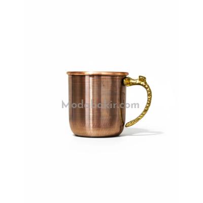 Moda Bakır 450 ml Artisan Hand-Forged Oxidized Solid Copper Mug (Food-Safe Tinned Interior)