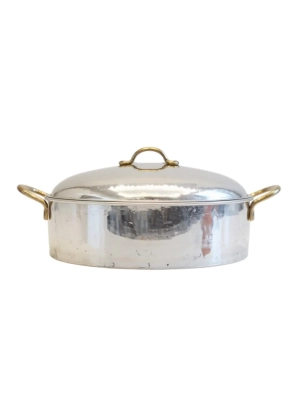 Moda Bakır 24 cm Fully Tin-Lined Solid Copper Rice & Frying Pot (3-Liter Capacity)