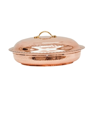 Copper Braiser Pan with Lid  11 in