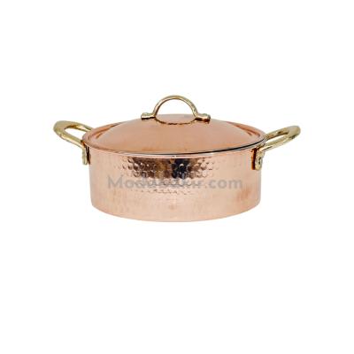 Moda Bakır 20 cm Artisan Hand-Forged Solid Copper Rice Pot (Professional Deep Braiser)
