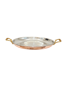 Moda Bakır 35 cm Artisan Hand-Hammered Solid Copper "Sac" Sauté & Roasting Pan