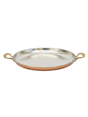 Hammered Big Copper Cooking & Serving Pan 13 in