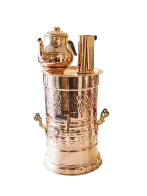 Handmade Solid Copper Samovar (Traditional Coal & Wood-Fired Tea Brewer)