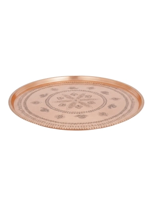  Hand-Engraved Solid Thick Copper Extra Large Tray (Grand Serving & Decor Tray)