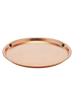 Hand-Hammered Solid Thick Copper Tray-25.5 in