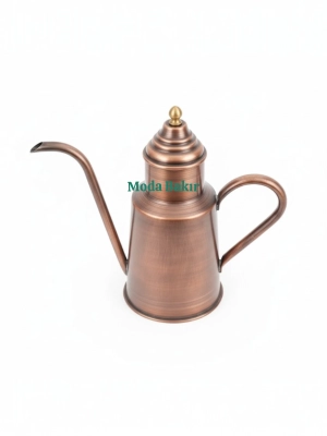 Moda Bakır 500 ml Artisan Hand-Hammered Solid Copper Oil Dispenser (Drip-Free Design)