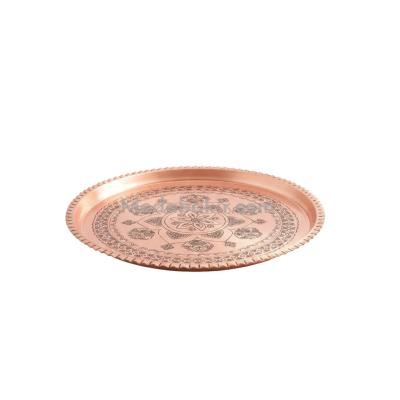Kırmızı Bakır Şark Köşesi Tepsi 27 Cm