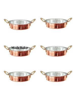 Moda Bakır Kahvaltılık Çerezlik Mini Tava Seti