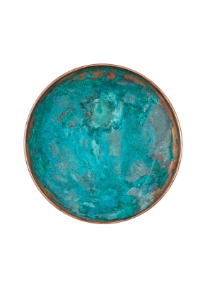 Turquoise Patina Copper Wall Plate Decorative Wall Art