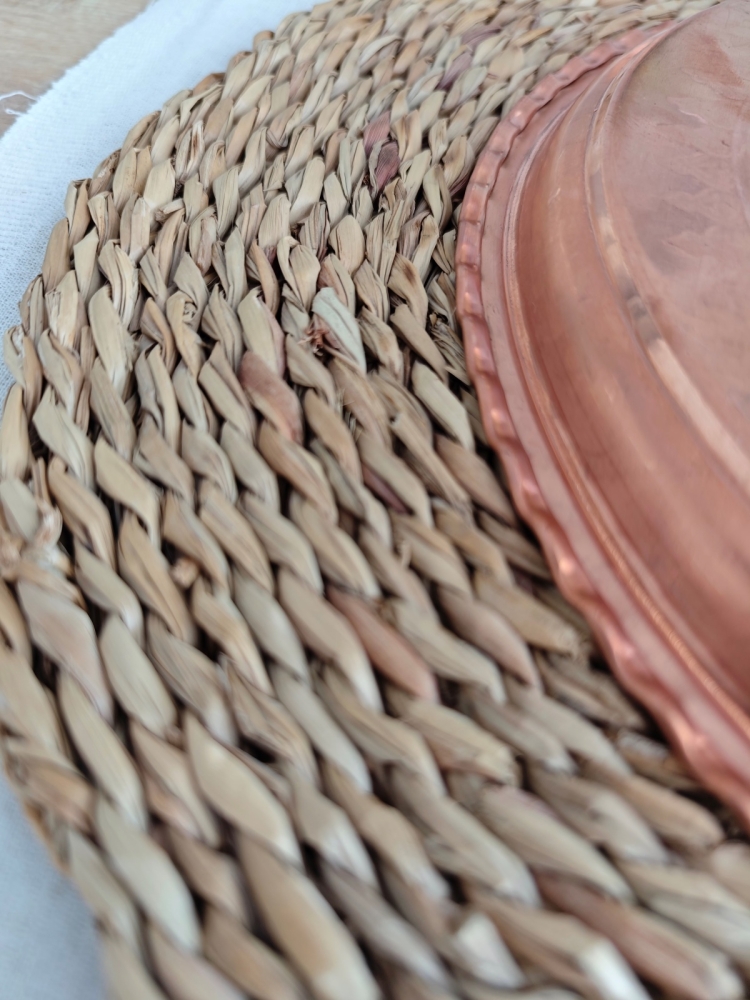 Kırmızı Bakır Şark Köşesi Tepsi 45 Cm - Görsel 5