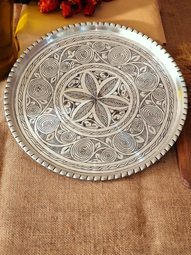 Bakır İşlemeli Tepsi 36 Cm 1.2 mm - Görsel 3