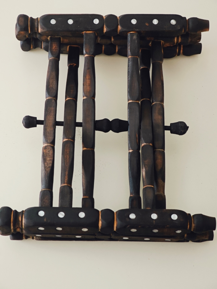 Ahşap Ayak Ve Bakır Sini 70 cm - Görsel 3