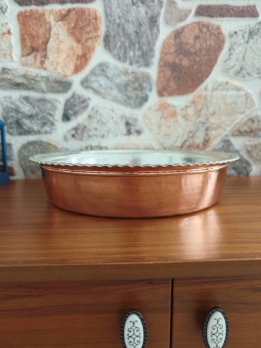 Bakır Çiğ Köfte Leğeni 37 Cm - Görsel 3