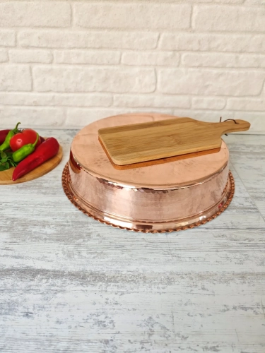 Bakır Çiğ Köfte Leğeni 35 Cm - Görsel 4