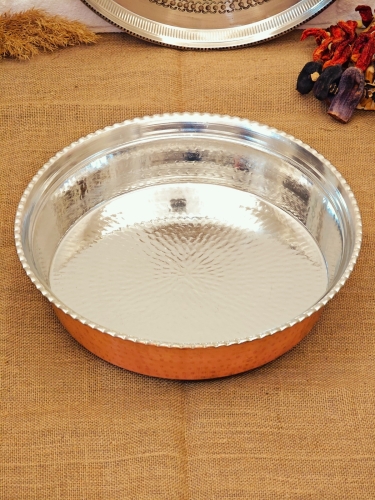 Bakır Çiğ Köfte Leğeni 37 Cm - Görsel 6