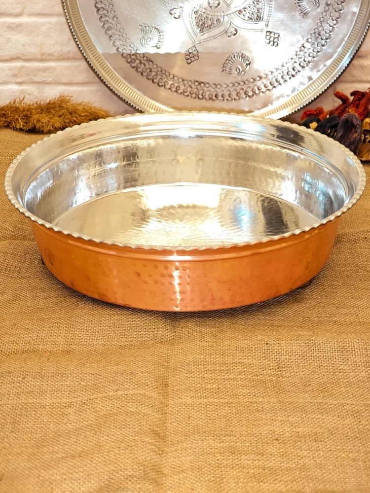 Bakır Çiğ Köfte Leğeni 45 Cm - Görsel 2