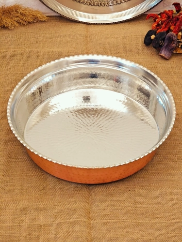 Bakır Çiğ Köfte Leğeni 45 Cm - Görsel 5