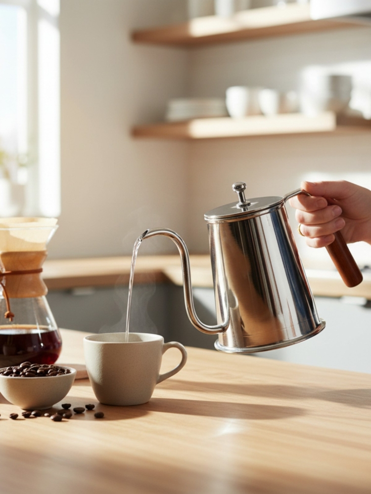 Barista Bakır Demlik Nikel - Görsel 3