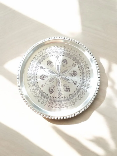 Bakır Şark Köşesi Tepsi 27 Cm - Görsel 3
