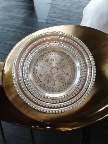 Bakır Şark Köşesi Tepsi 30 Cm - Görsel 4