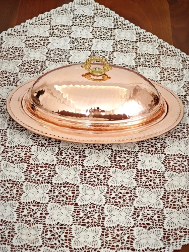 Bakır Kapaklı Kayık Sahan 40 Cm - Görsel 5