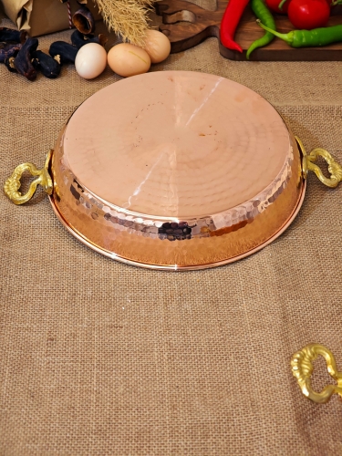 Kapaklı Bakır Tava 27 cm - Görsel 5