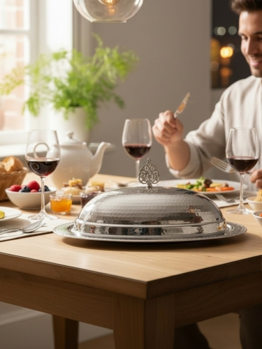 Bakır Kapaklı Sunumluk 40 Cm - Görsel 2