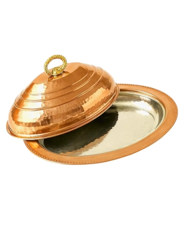 Bakır Kayık Sahan 25 Cm - Görsel 2
