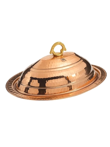 Bakır Kayık Sahan 30 Cm - Görsel 1