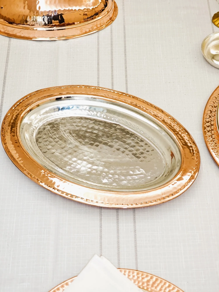 Bakır Kayık Tabak 30 cm - Görsel 2