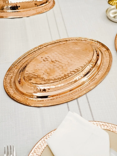 Bakır Kayık Tabak 30 cm - Görsel 3
