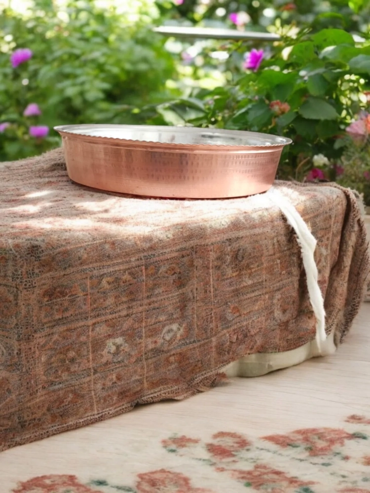 Bakır Çiğ Köfte Leğeni 54 Cm - Görsel 2