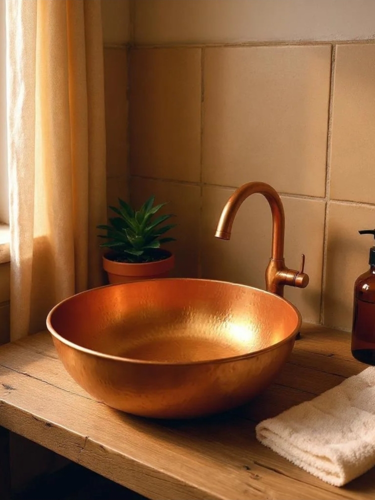 Bakır Lavabo 40 cm - Görsel 2