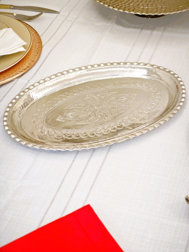 Bakır Oval Servis Tepsi - Görsel 6