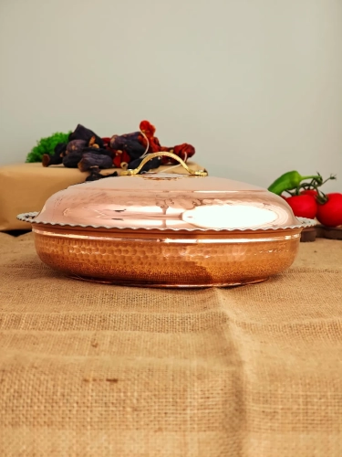 Bakır Pilav Tencere El Yapımı 30 Cm - Görsel 2