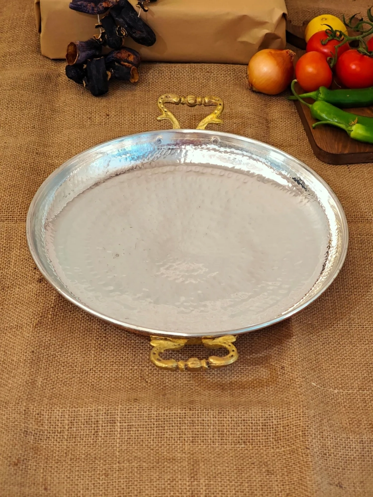 Bakır Sac Kavurma Tavası 35 cm - Görsel 2