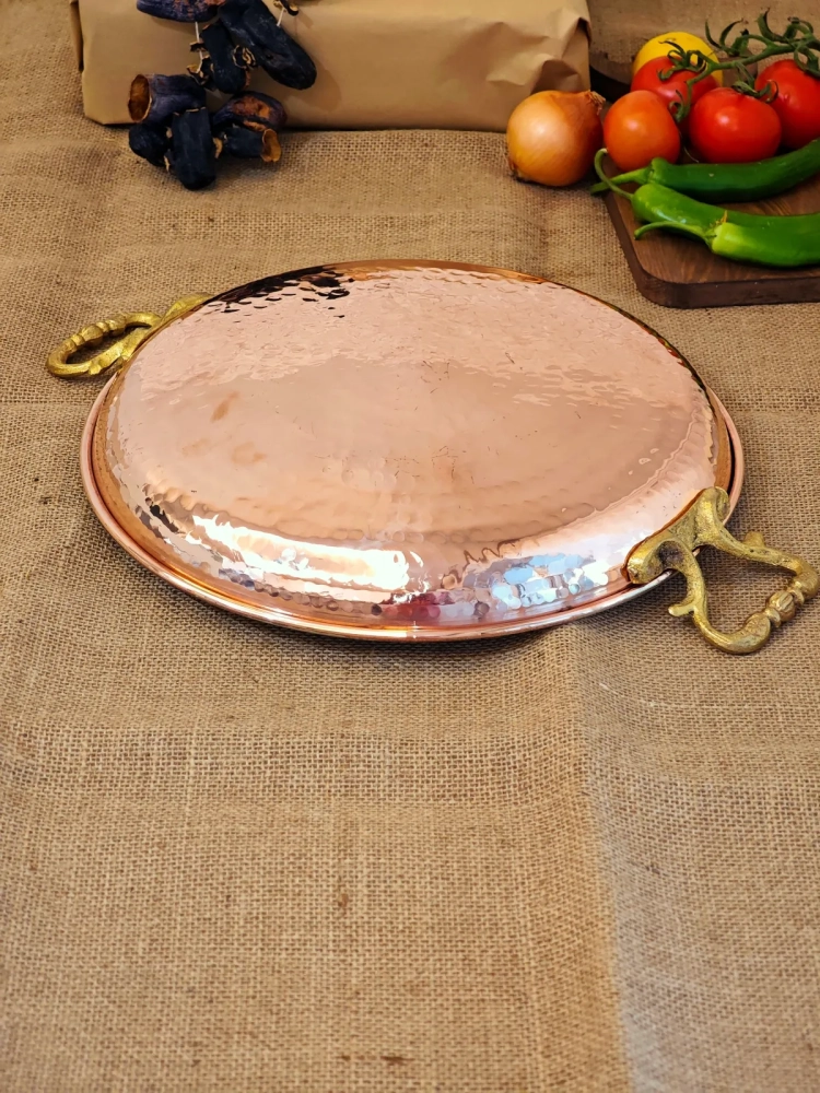 Bakır Sac Kavurma Tavası 35 cm - Görsel 3