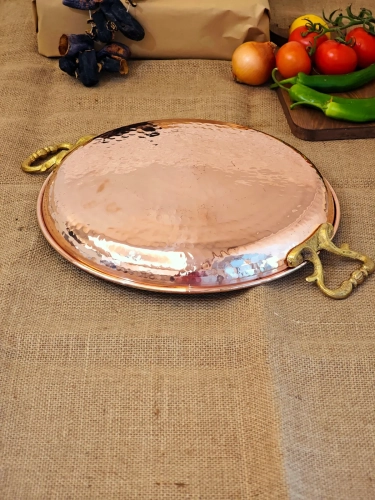 Bakır Sac Kavurma Tavası 35 cm - Görsel 3