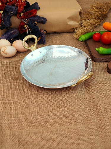 Bakır Sac Tava, Kavurma Tavası 28 cm - Görsel 2