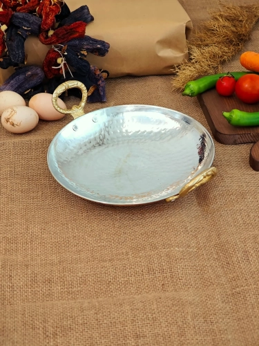 Bakır Sac Tava, Kavurma Tavası 22 cm - Görsel 2