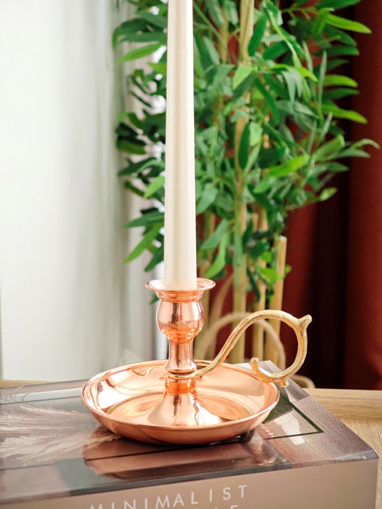 Bakır Şamdan Mumluk - Görsel 5