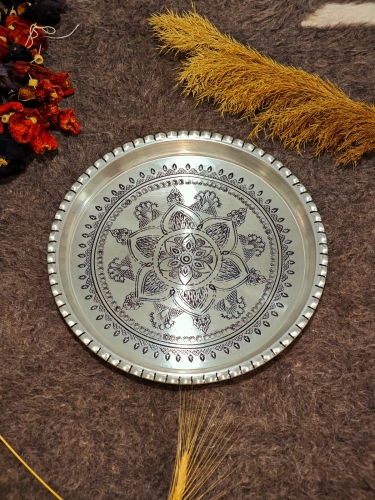 Bakır Şark Köşesi Tepsi 27 Cm - Görsel 2