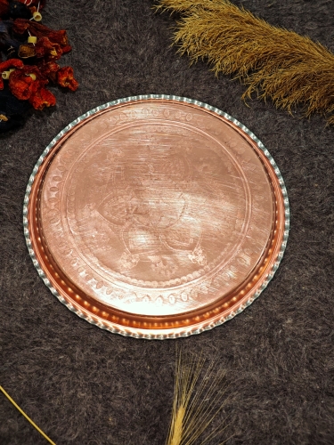 Bakır Şark Köşesi Tepsi 30 Cm - Görsel 6