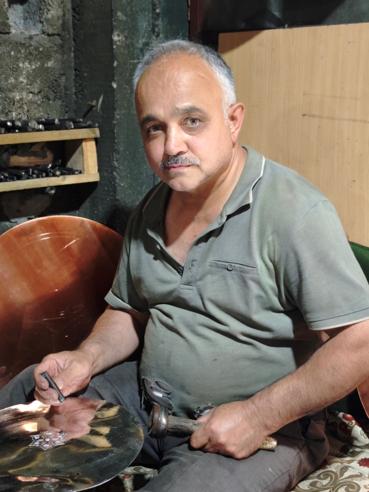 Bakır Şark Köşesi Tepsi 30 Cm - Görsel 7