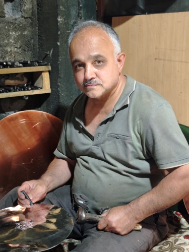 Bakır Şark Köşesi Tepsi 30 Cm - Görsel 7