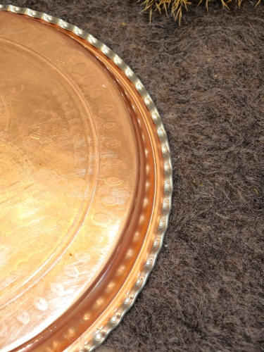 Bakır Şark Köşesi Tepsi 34 Cm - Görsel 7