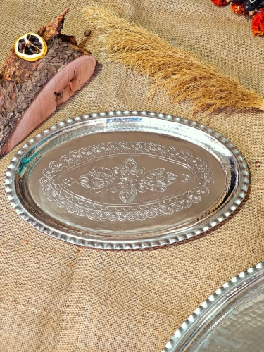 Bakır Servis Kayık Tabak 34 cm - Görsel 4