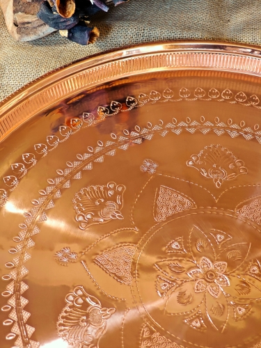Bakır Sini El Yapımı 74 cm - Görsel 5